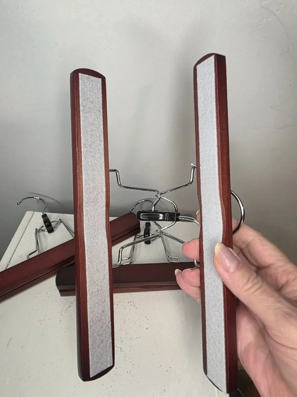 Hangers Wooden Clamp Lot of Three Pants Skirts